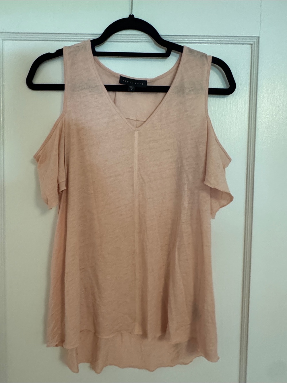 Sanctuary Blush Cold-Shoulder V-Neck Tank